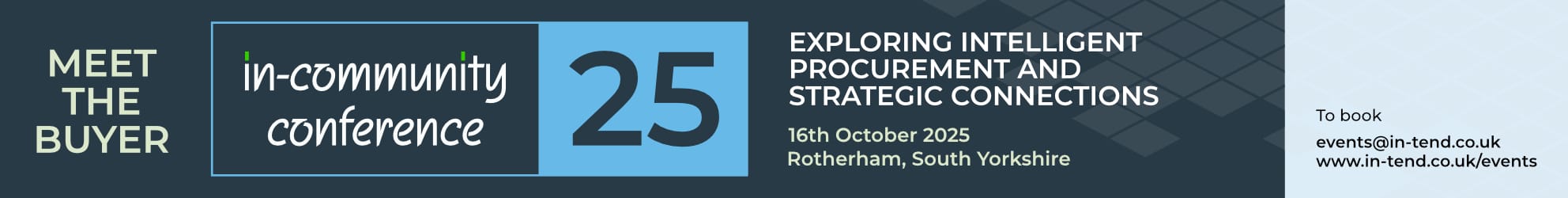 In-community Conference 2025.  at the AESSEAL New York Stadium, Rotherham. Thursday 16th October 2025. For more information, visit our website or email us at events@in-tend.com